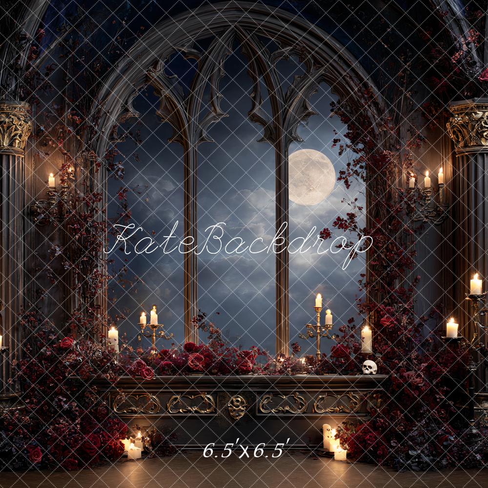 Kate Gothic Castle Window Candles Roses Backdrop Designed by Ashley Paul - Image 2