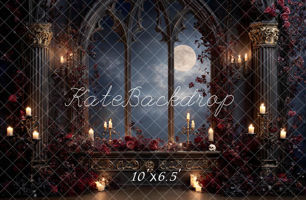 Kate Gothic Castle Window Candles Roses Backdrop Designed by Ashley Paul - Image 4