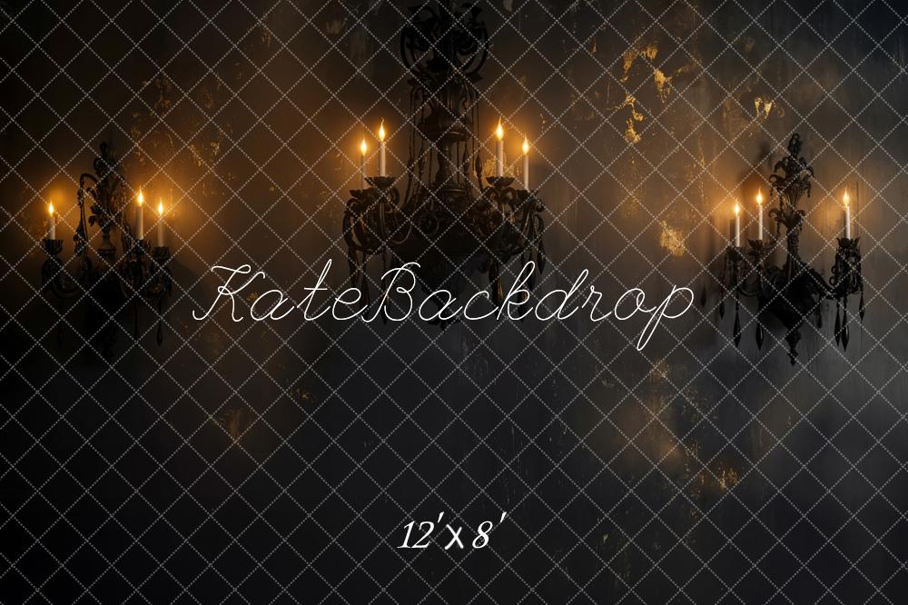 Kate Gothic Chandeliers Vintage Wall Fleece Backdrop Designed by Emetselch - Image 4