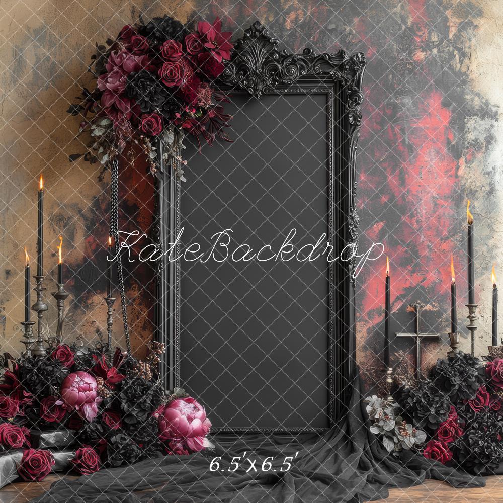 Kate Gothic Floral Candles Ornate Frame Backdrop Designed by Mini MakeBelieve - Image 2