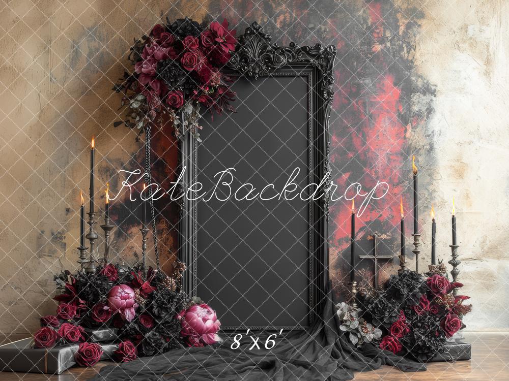Kate Gothic Floral Candles Ornate Frame Backdrop Designed by Mini MakeBelieve - Image 3
