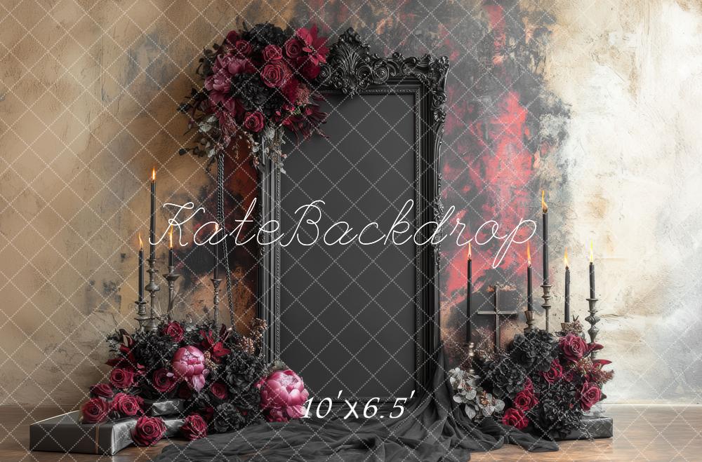 Kate Gothic Floral Candles Ornate Frame Backdrop Designed by Mini MakeBelieve - Image 4