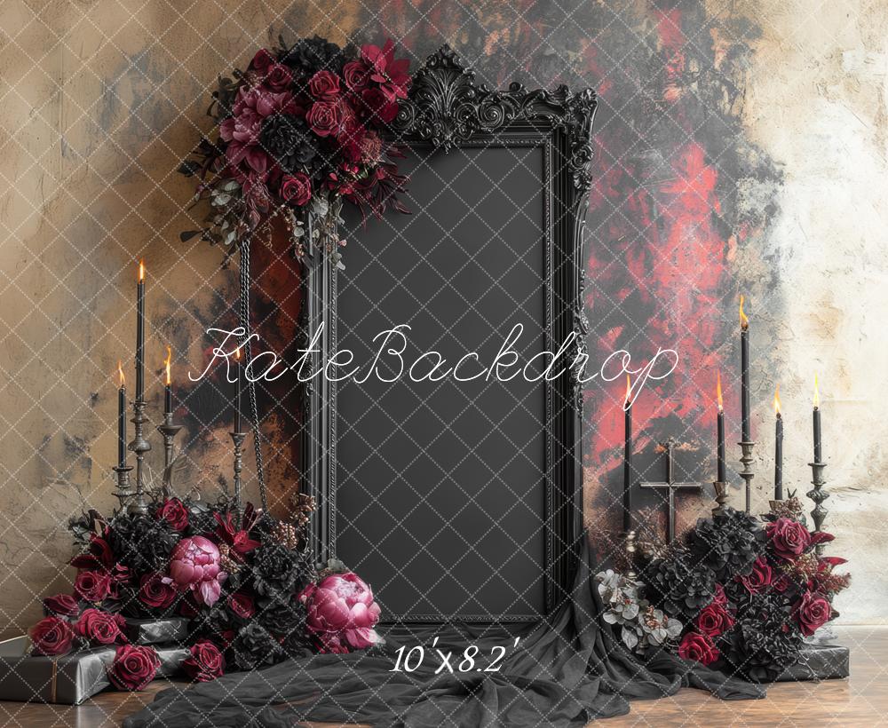 Kate Gothic Floral Candles Ornate Frame Backdrop Designed by Mini MakeBelieve - Image 6