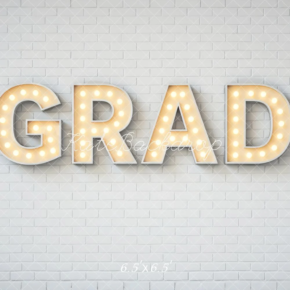 Kate Graduation Marquee Letters White Brick Backdrop Designed by Mini MakeBelieve - Image 2