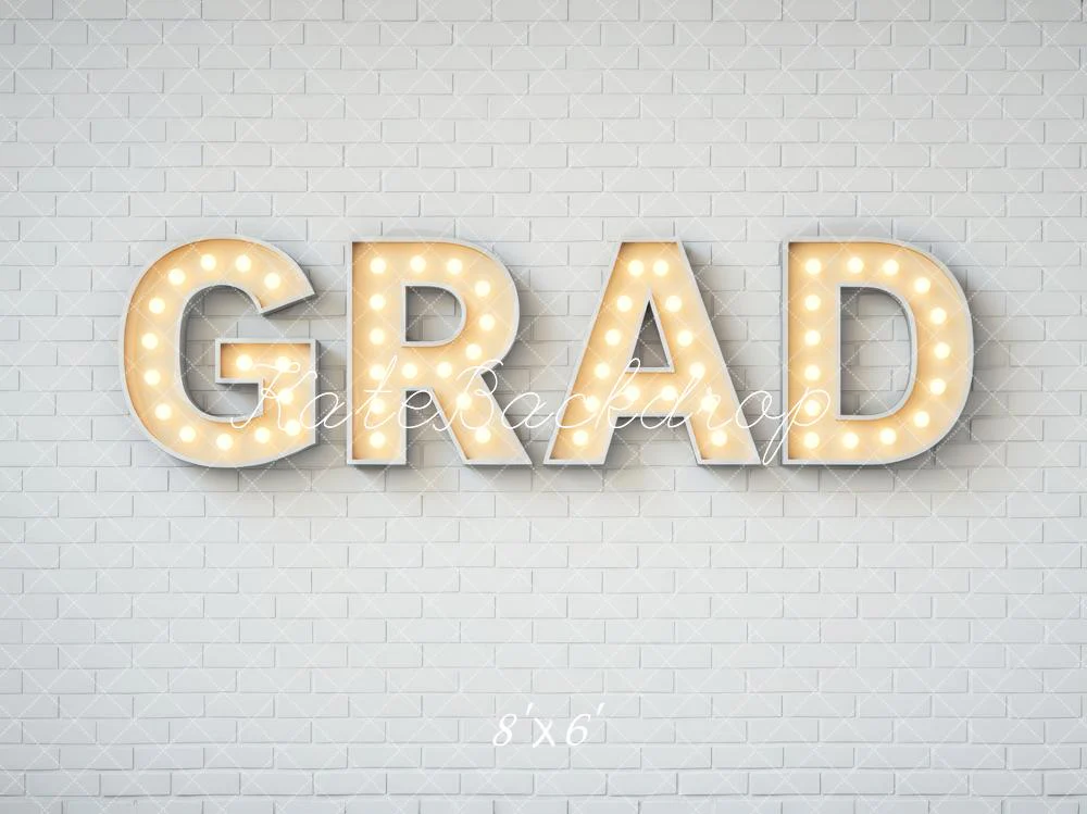 Kate Graduation Marquee Letters White Brick Backdrop Designed by Mini MakeBelieve - Image 3
