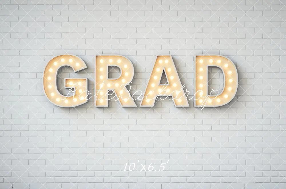 Kate Graduation Marquee Letters White Brick Backdrop Designed by Mini MakeBelieve - Image 4