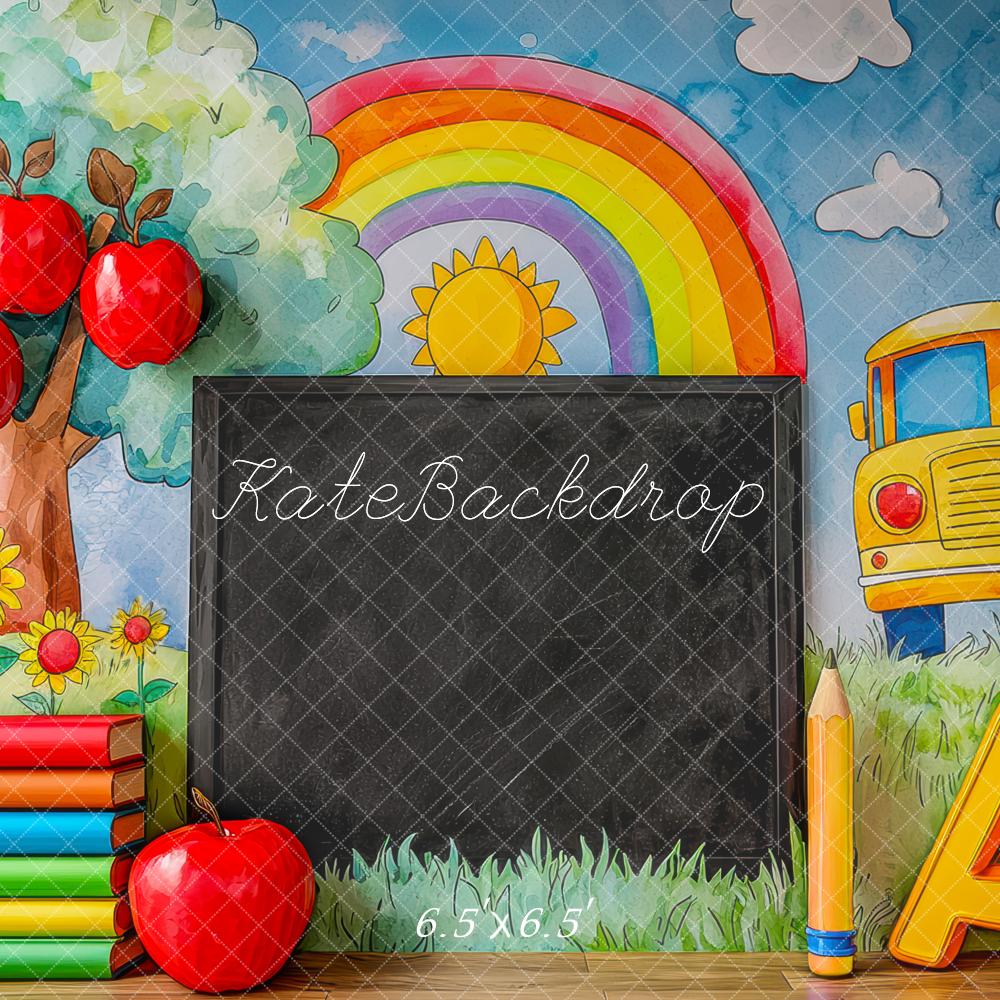 Kate Graduation School Blackboard Rainbow Apples Backdrop Designed by Mini MakeBelieve - Image 6
