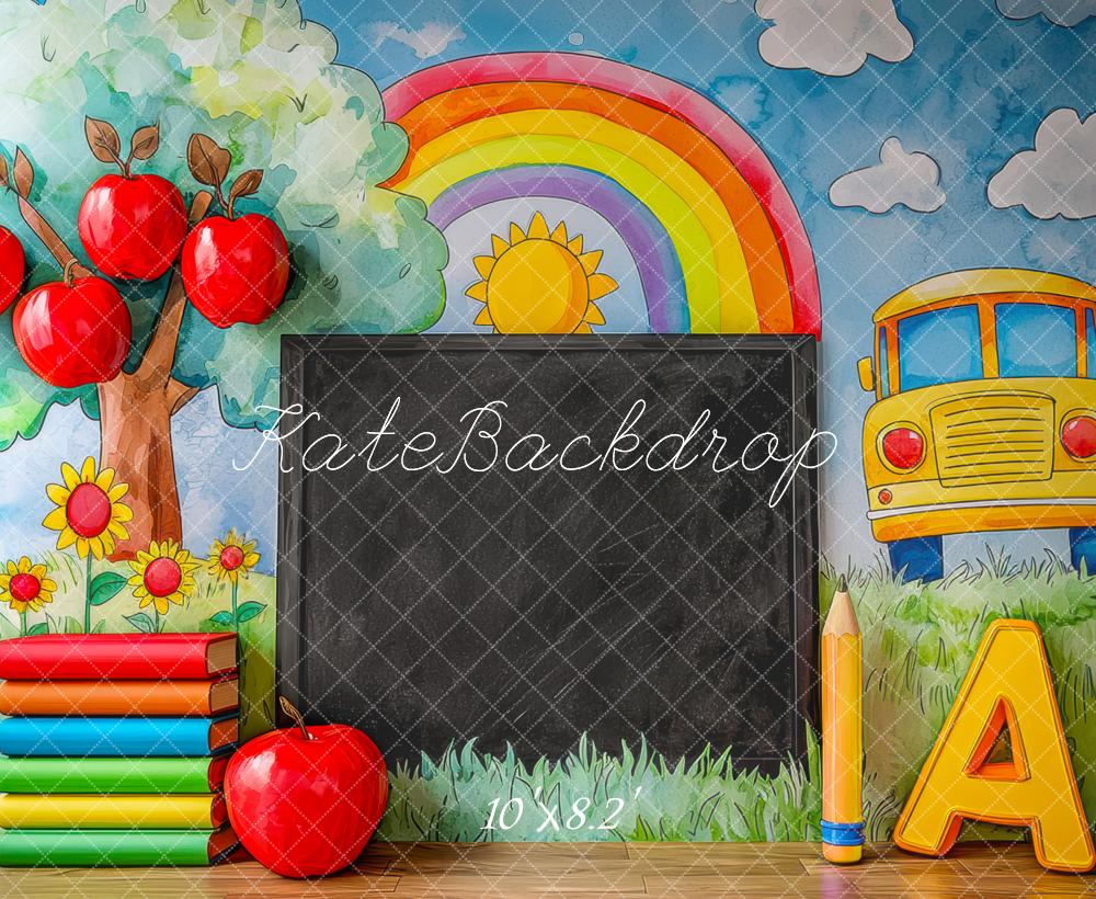 Kate Graduation School Blackboard Rainbow Apples Backdrop Designed by Mini MakeBelieve - Image 7