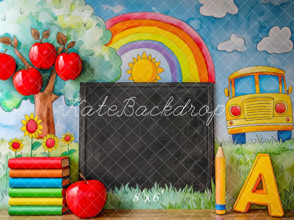 Kate Graduation School Blackboard Rainbow Apples Backdrop Designed by Mini MakeBelieve - Image 8