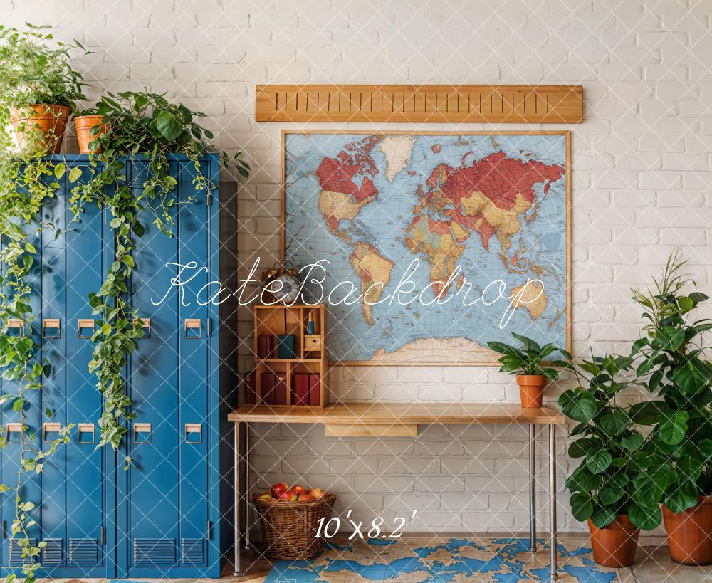Kate Graduation School Classroom Map Lockers Backdrop Designed by Emetselch - Image 3