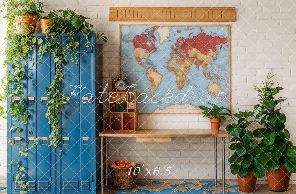 Kate Graduation School Classroom Map Lockers Backdrop Designed by Emetselch - Image 5