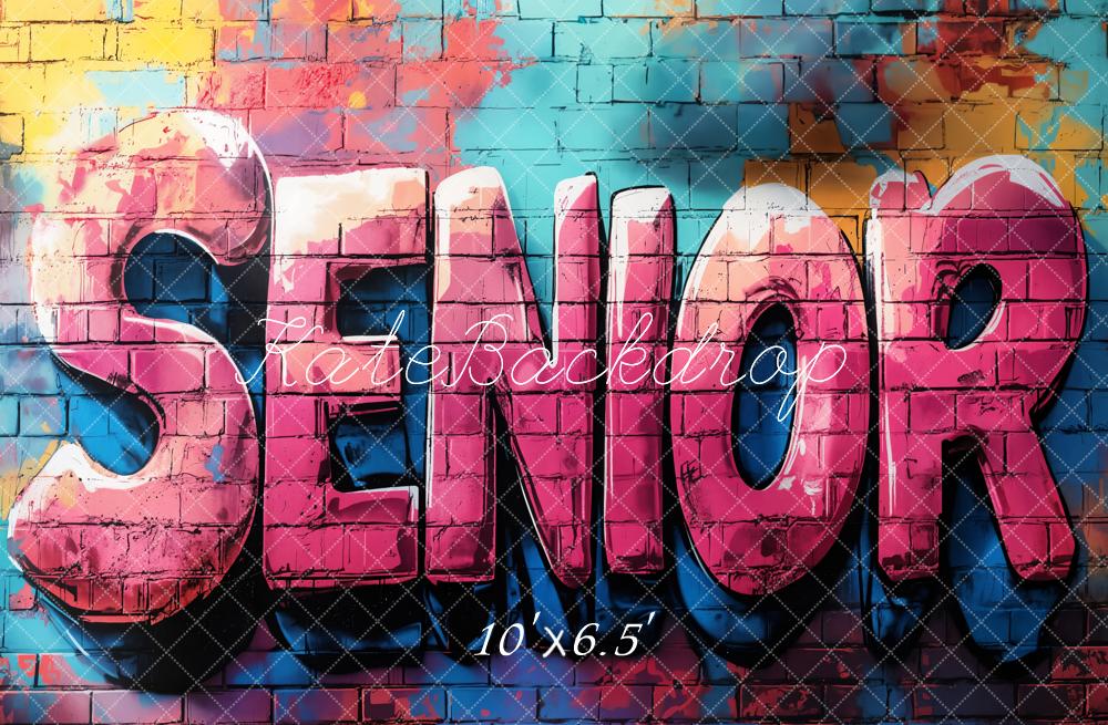 Kate Graduation Senior Graffiti Brick Wall Backdrop Designed by Emetselch - Image 2