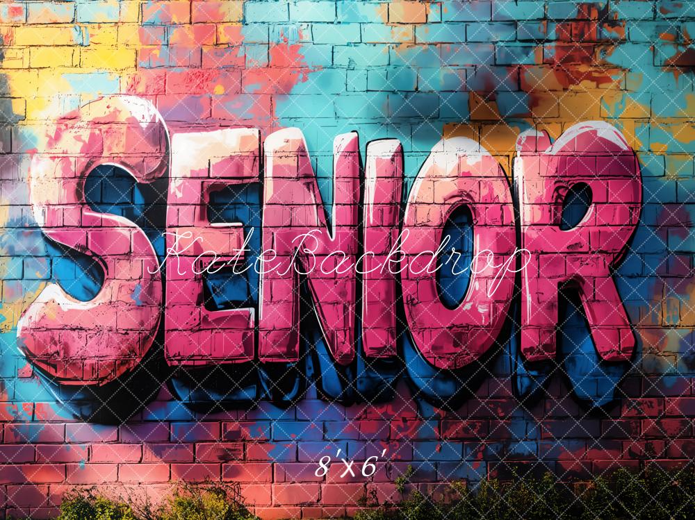 Kate Graduation Senior Graffiti Brick Wall Backdrop Designed by Emetselch - Image 3