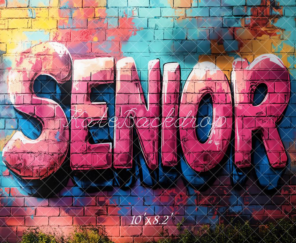 Kate Graduation Senior Graffiti Brick Wall Backdrop Designed by Emetselch - Image 4