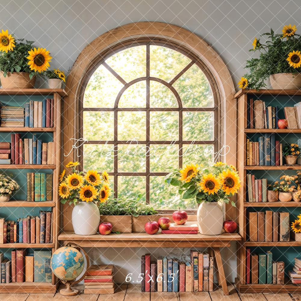 Kate Graduation Sunflower Bookshelf Window Backdrop Designed by Emetselch - Image 3