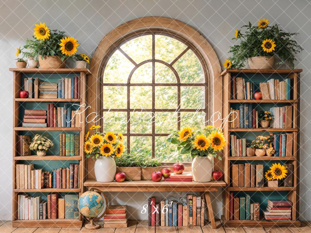 Kate Graduation Sunflower Bookshelf Window Backdrop Designed by Emetselch - Image 4
