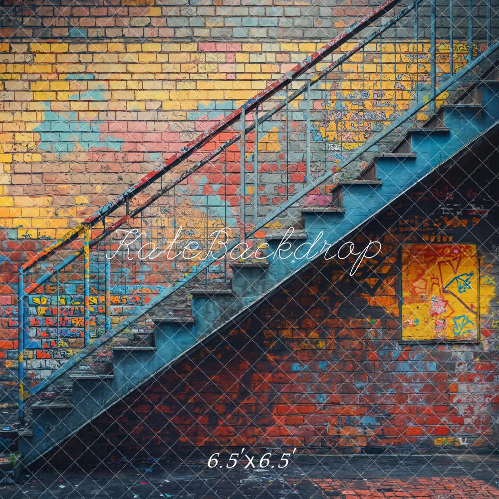 Kate Graffiti Brick Staircase Backdrop Designed by Emetselch - Image 2