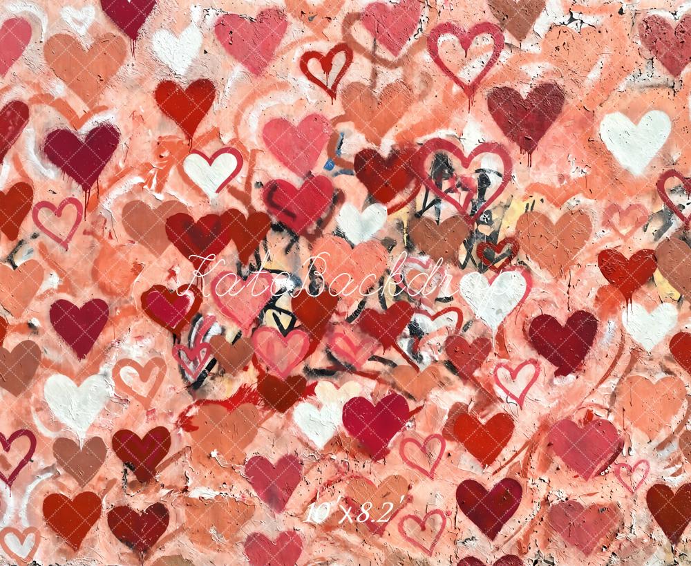 Kate Valentine Graffiti Hearts Wall Red Backdrop Designed by Kate Image - Image 6