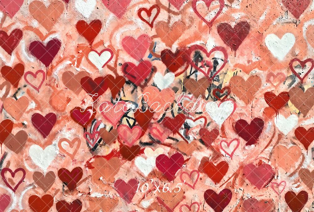 Kate Graffiti Hearts Wall Fleece Backdrop Designed by Kate Image - Image 2