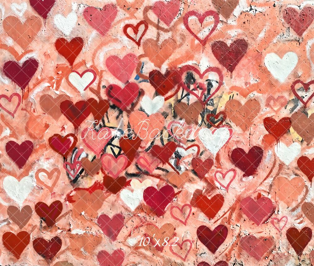 Kate Graffiti Hearts Wall Fleece Backdrop Designed by Kate Image - Image 3