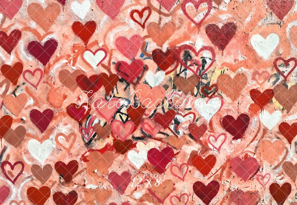 Kate Graffiti Hearts Wall Fleece Backdrop Designed by Kate Image - Image 4