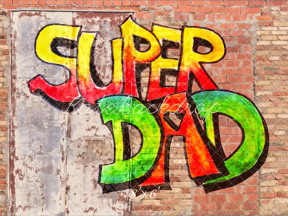 Kate Graffiti Super Dad Brick Wall Backdrop Designed by Fantasyphotoart - Image 3