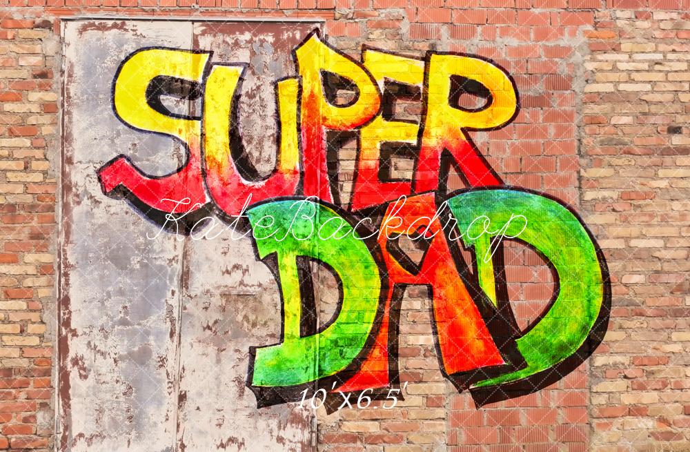 Kate Graffiti Super Dad Brick Wall Backdrop Designed by Fantasyphotoart - Image 4