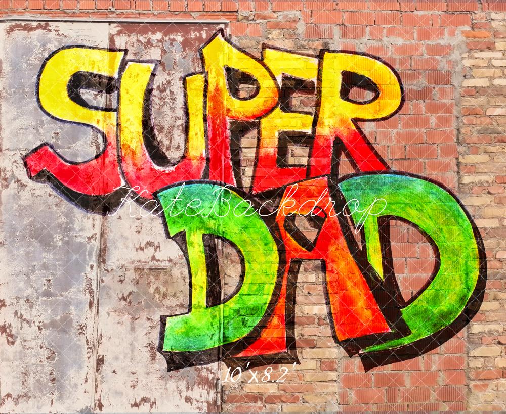 Kate Graffiti Super Dad Brick Wall Backdrop Designed by Fantasyphotoart - Image 6