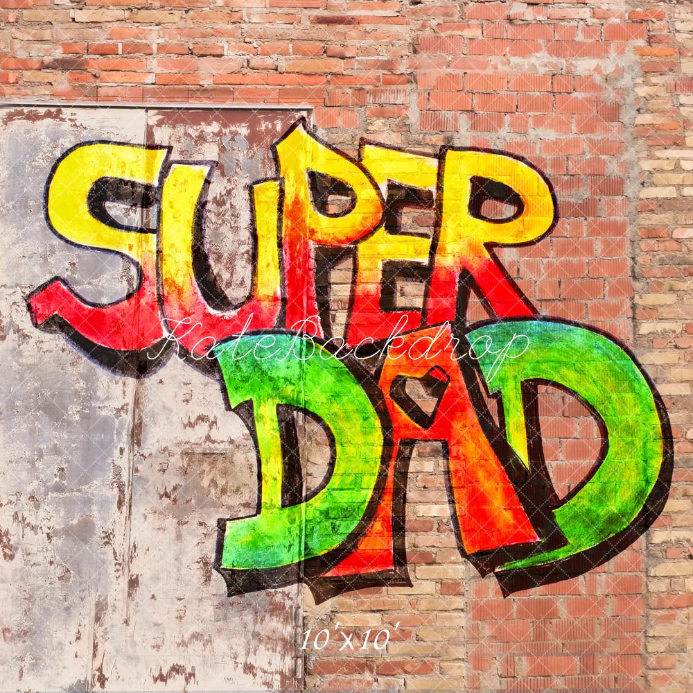 Kate Graffiti Super Dad Brick Wall Backdrop Designed by Fantasyphotoart - Image 7