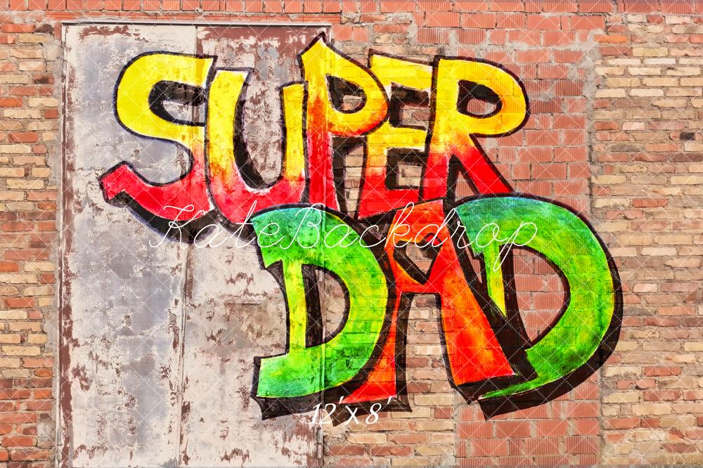 Kate Graffiti Super Dad Brick Wall Backdrop Designed by Fantasyphotoart - Image 8