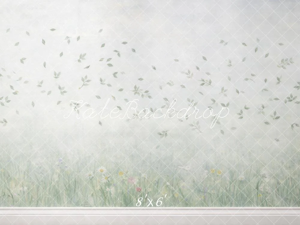 Kate Grass Wildflowers Floating Leaves Backdrop Designed by Mini MakeBelieve - Image 3
