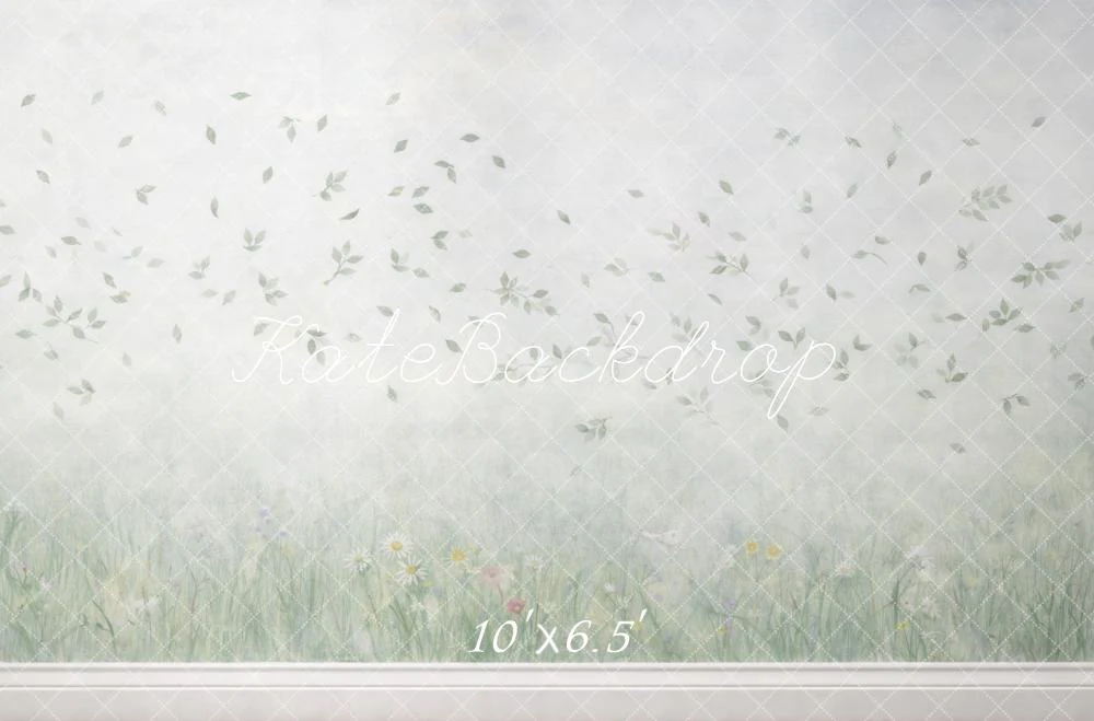 Kate Grass Wildflowers Floating Leaves Backdrop Designed by Mini MakeBelieve - Image 4