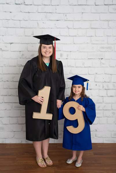 Kate Gray White Brick Wall Graduation Backdrop Studio - Image 4