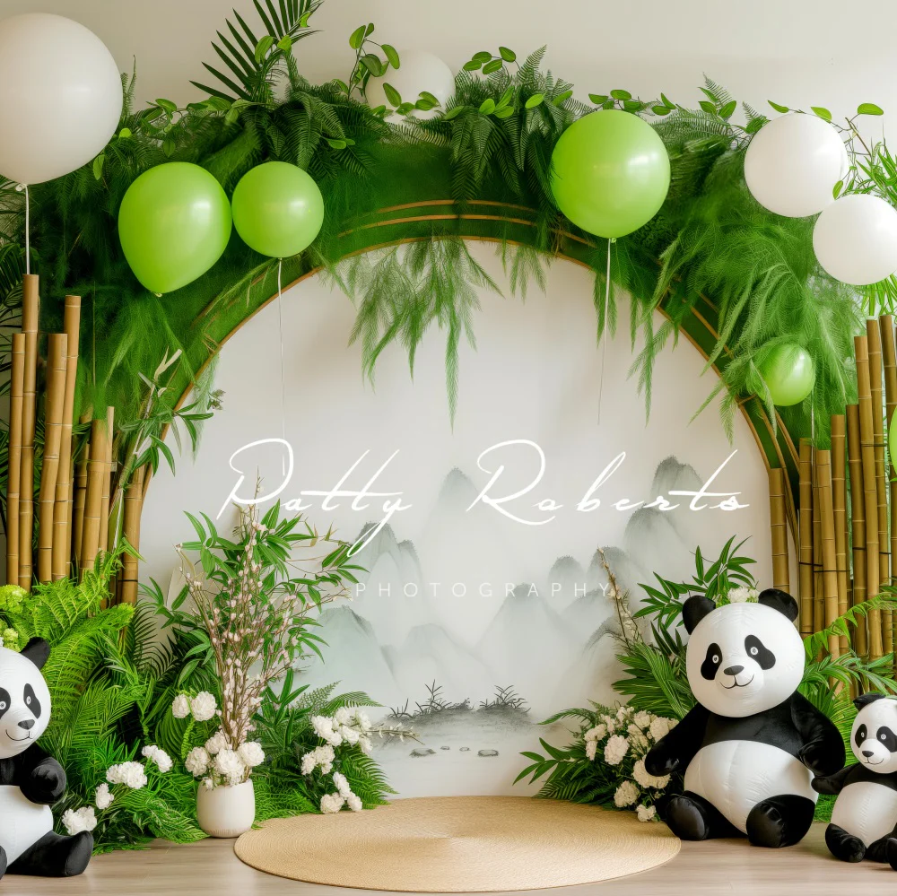 Kate Green Balloon Bamboo Arch Panda Backdrop Designed by Patty Robert - Image 2