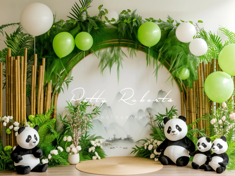 Kate Green Balloon Bamboo Arch Panda Backdrop Designed by Patty Robert - Image 3