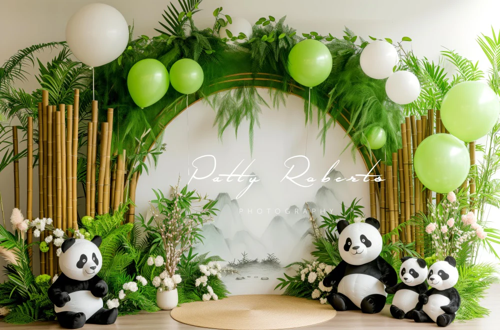 Kate Green Balloon Bamboo Arch Panda Backdrop Designed by Patty Robert - Image 4