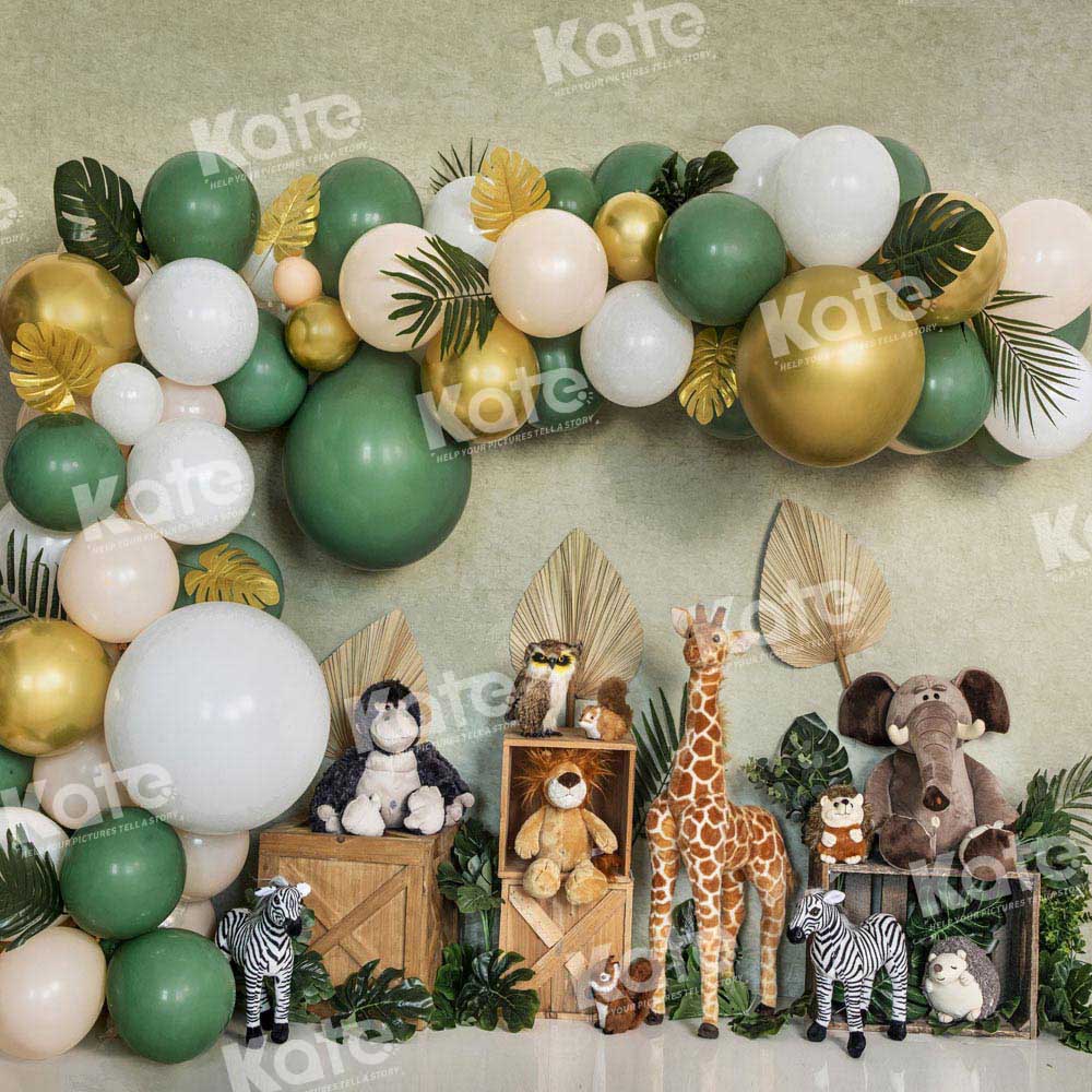 Kate Green Balloons Forest Animals Backdrop Designed by Emetselch - Image 2