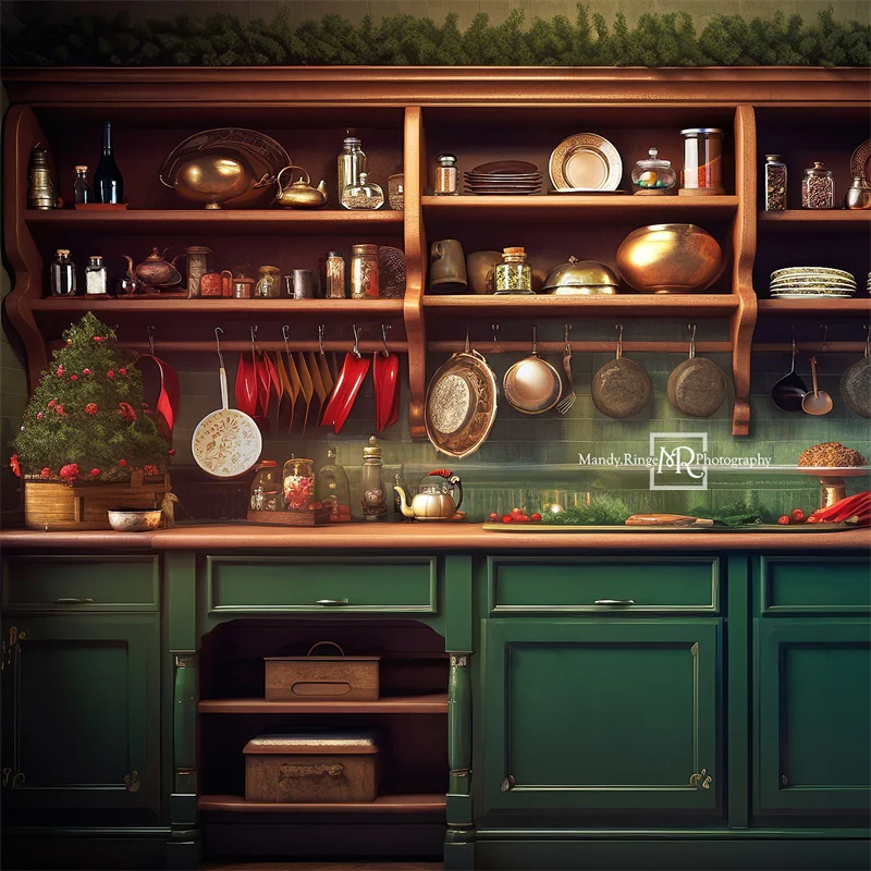 Kate Green Christmas Kitchen Backdrop Designed by Mandy Ringe Photography - Image 5