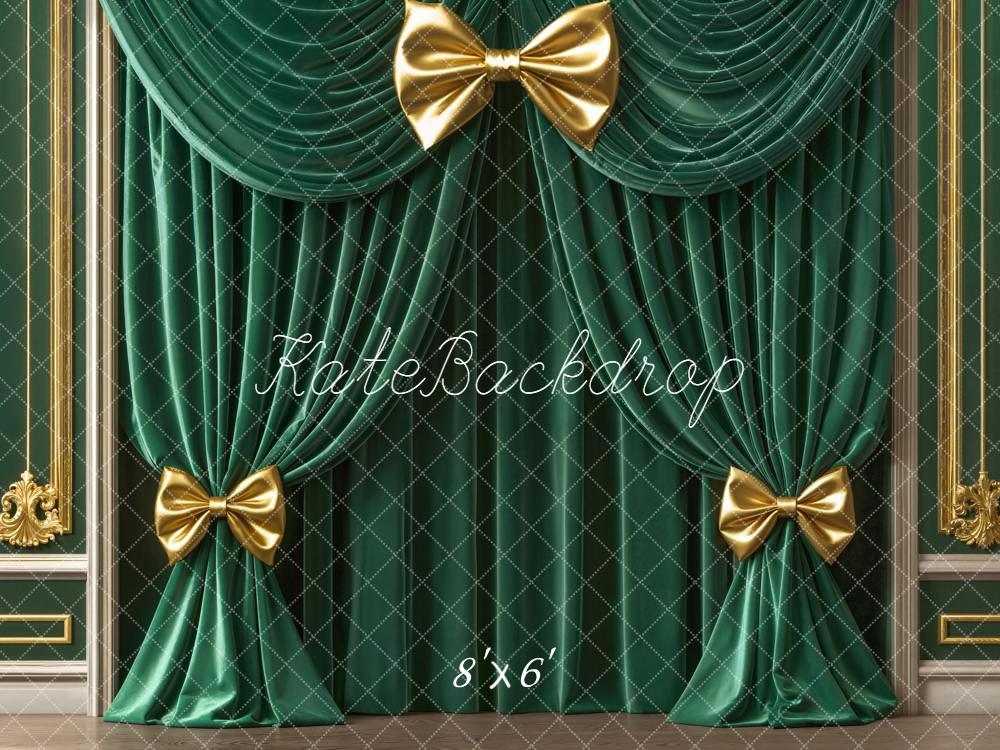 Kate Green Curtain Gold Frame Backdrop Designed by Emetselch - Image 3