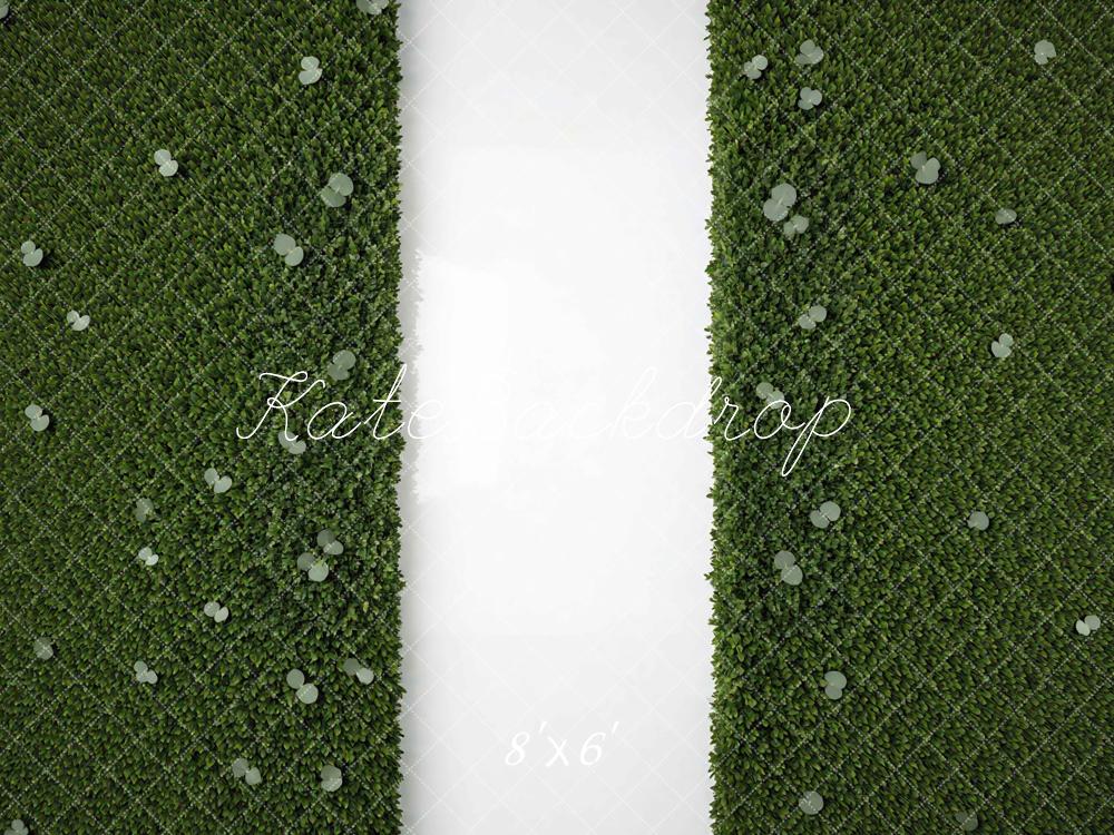 Kate Green Hedge Leaves White Strip Backdrop Designed by Mini MakeBelieve - Image 3