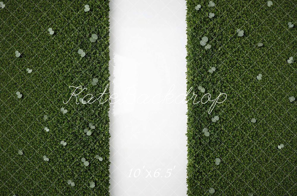 Kate Green Hedge Leaves White Strip Backdrop Designed by Mini MakeBelieve - Image 4