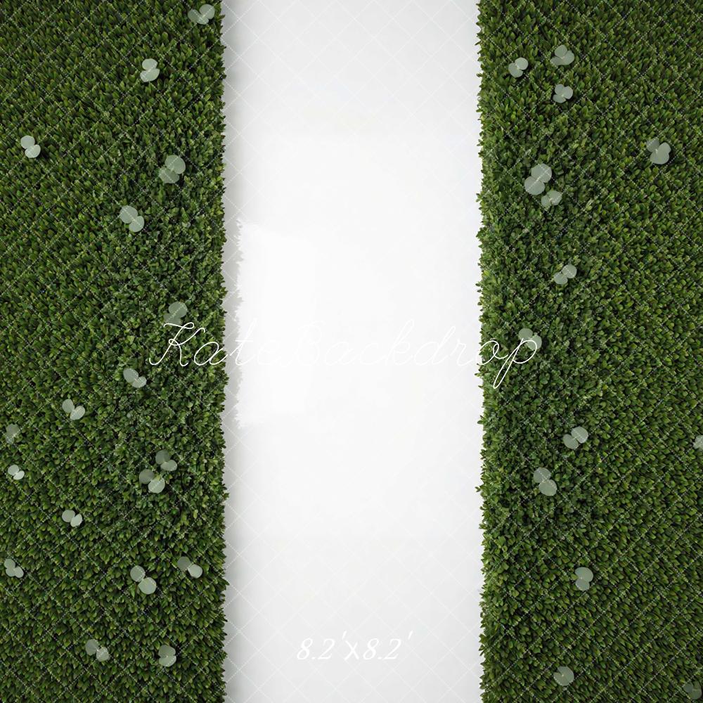Kate Green Hedge Leaves White Strip Backdrop Designed by Mini MakeBelieve - Image 5