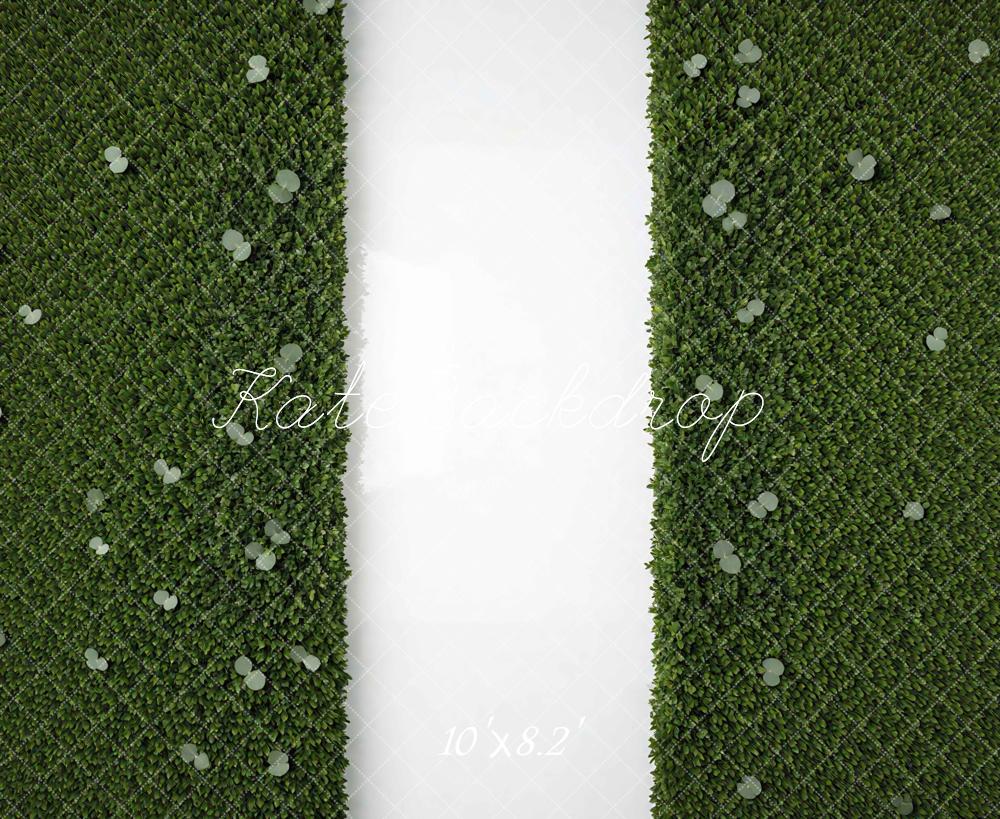 Kate Green Hedge Leaves White Strip Backdrop Designed by Mini MakeBelieve - Image 6