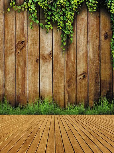 Kate Green Plants Wood Wall Photography Backdrop
