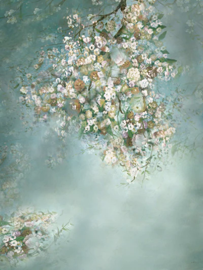 Kate Green Spring White Flowers Backdrop for Photography - Image 2