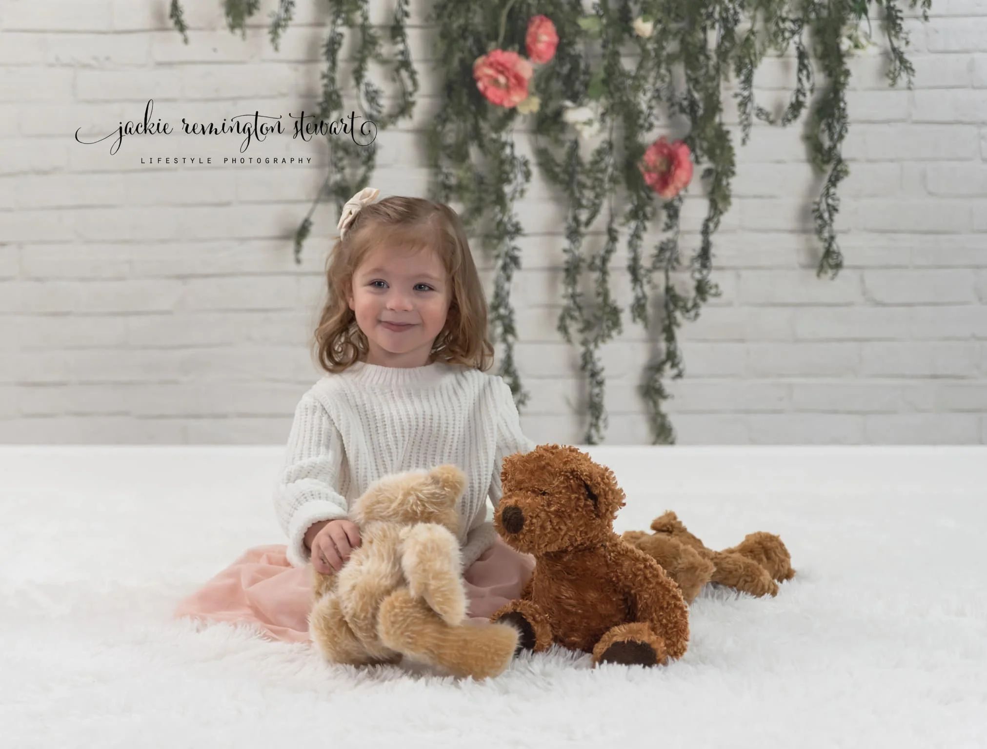Kate Greenery Garland Pink Flowers Backdrop Designed by Mandy Ringe Photography - Image 3