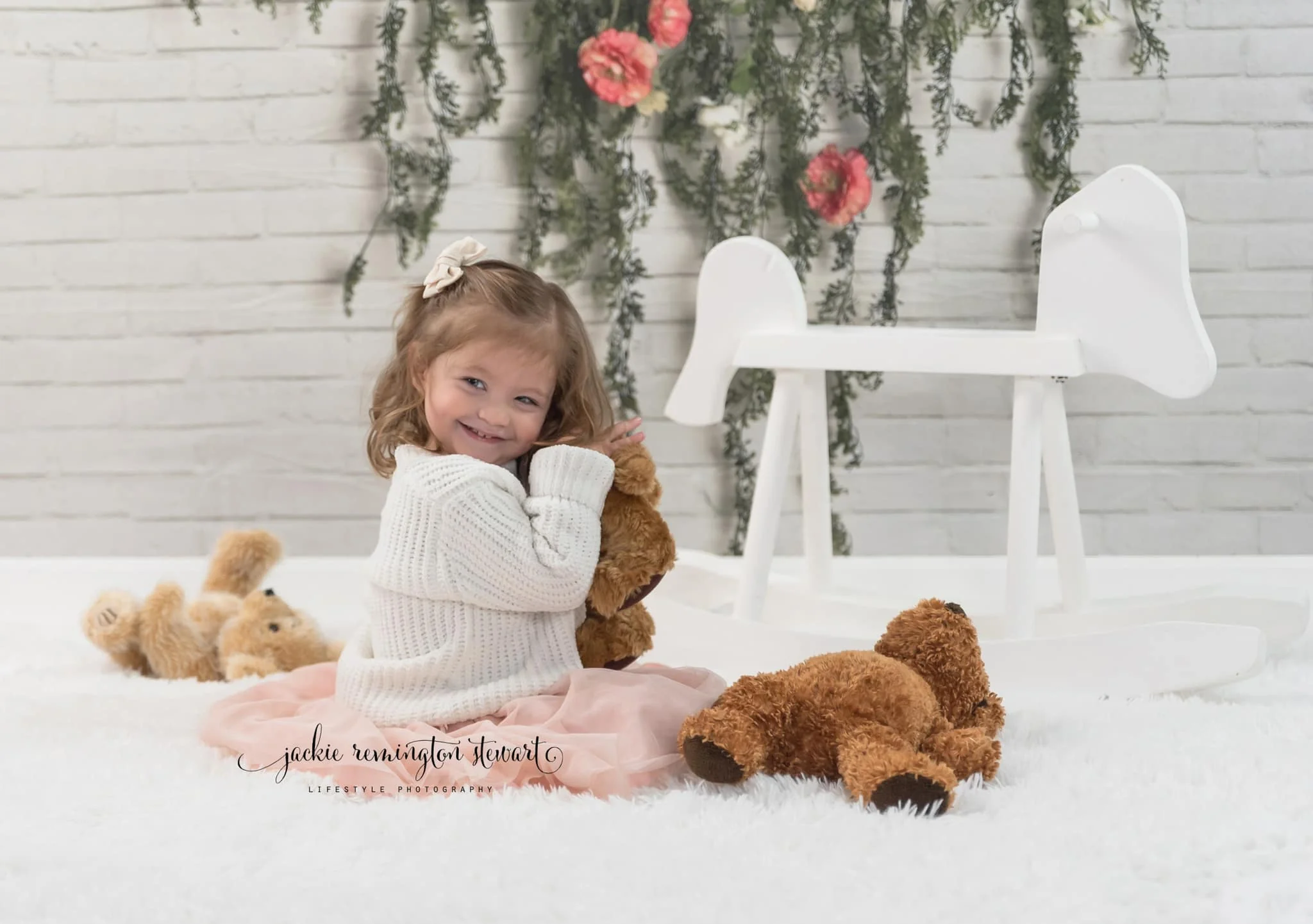 Kate Greenery Garland Pink Flowers Backdrop Designed by Mandy Ringe Photography - Image 4