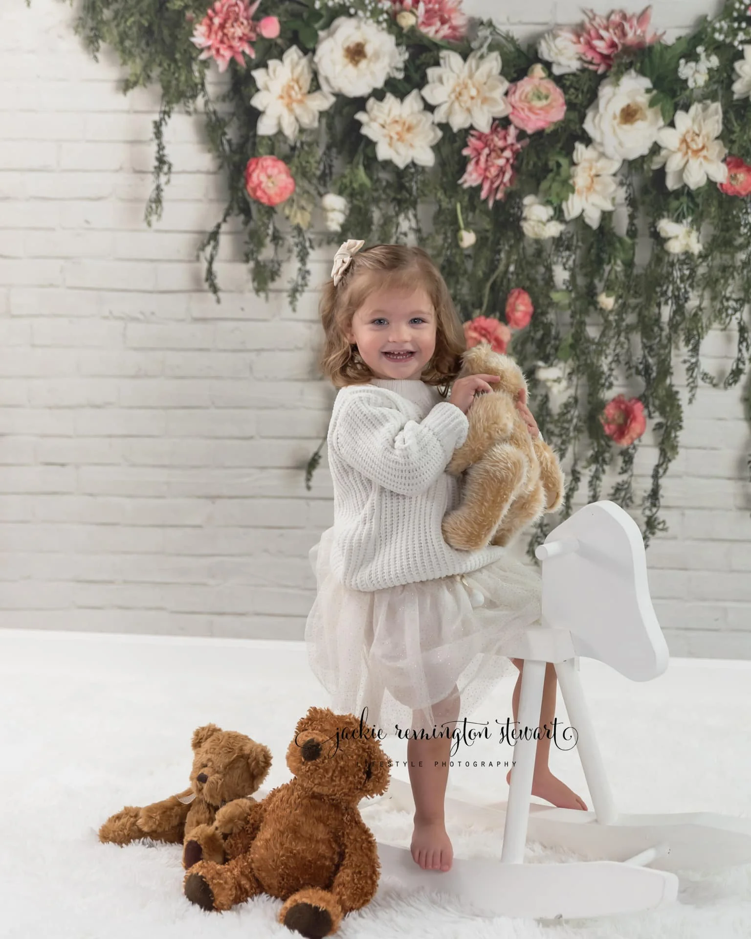 Kate Greenery Garland Pink Flowers Backdrop Designed by Mandy Ringe Photography - Image 5