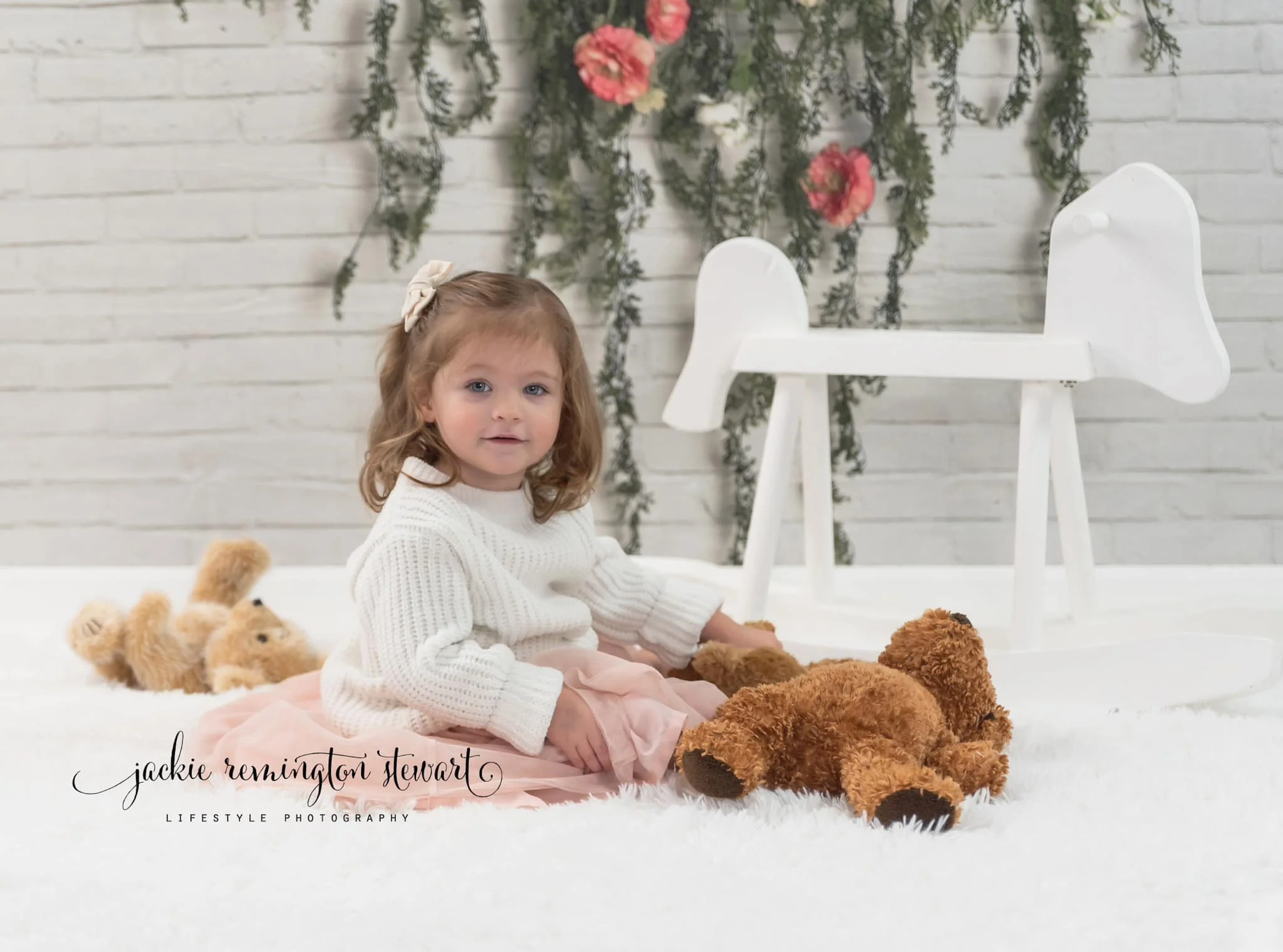 Kate Greenery Garland Pink Flowers Backdrop Designed by Mandy Ringe Photography - Image 7