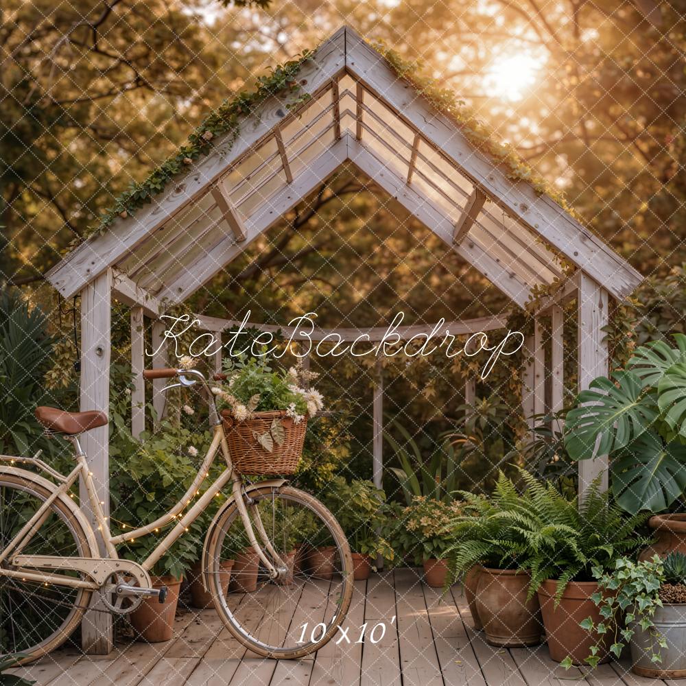 Kate Greenhouse Bicycle Potted Plants Sunlight Backdrop Designed by Emetselch - Image 7
